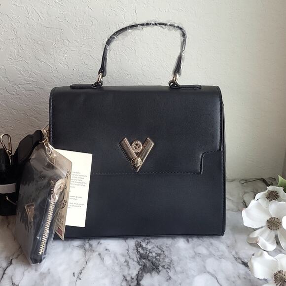 Valentino Orlandi Black Vegan Leather Handbag - Picture 1 of 12